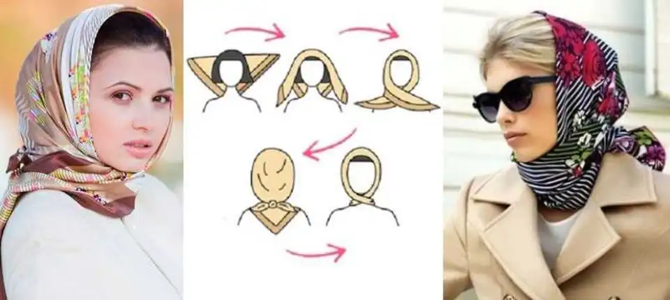 Способы завязывания платка на голове