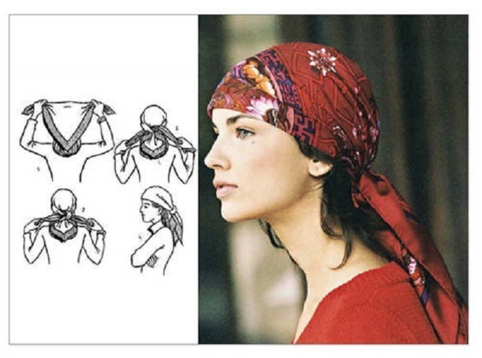Красиво завязать шарф на голове