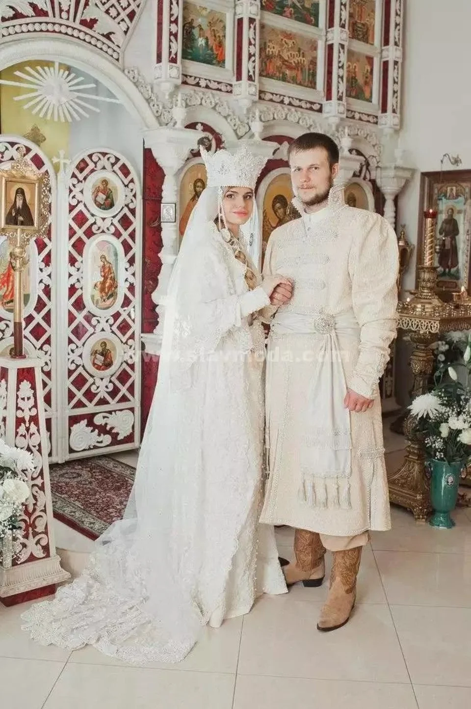 русское свадебное платье фото