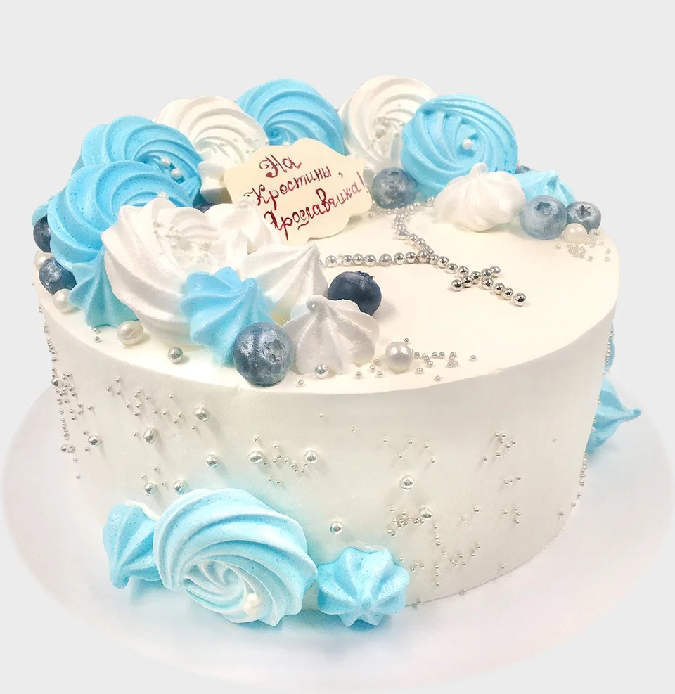 Голубой торт для девочки