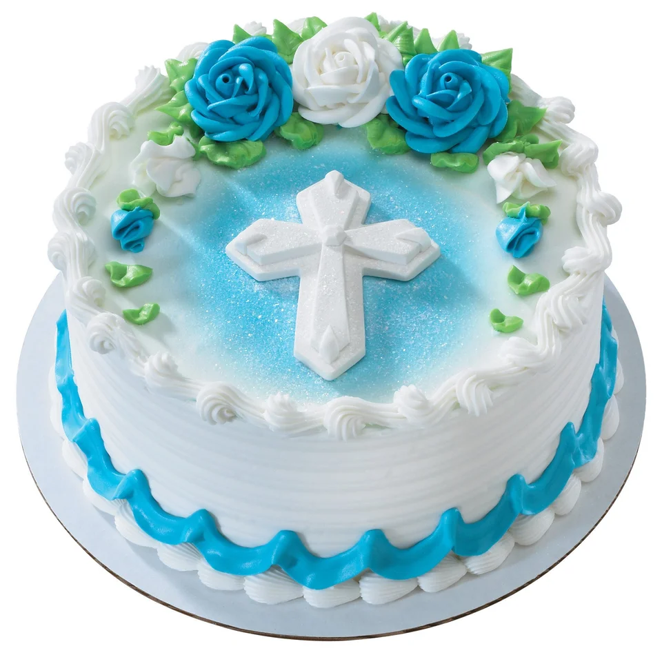 Кремовый торт на крещение мальчика