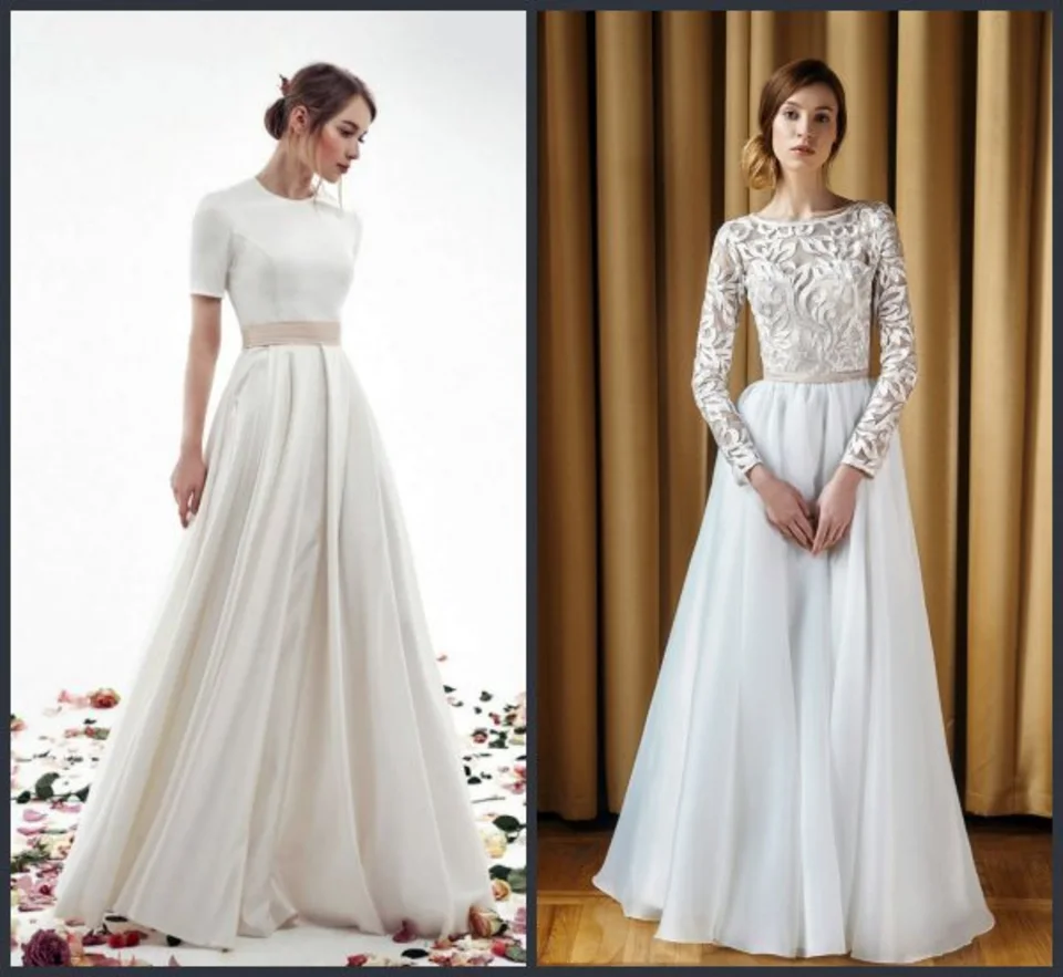 Свадебное платье скромное и элегантное