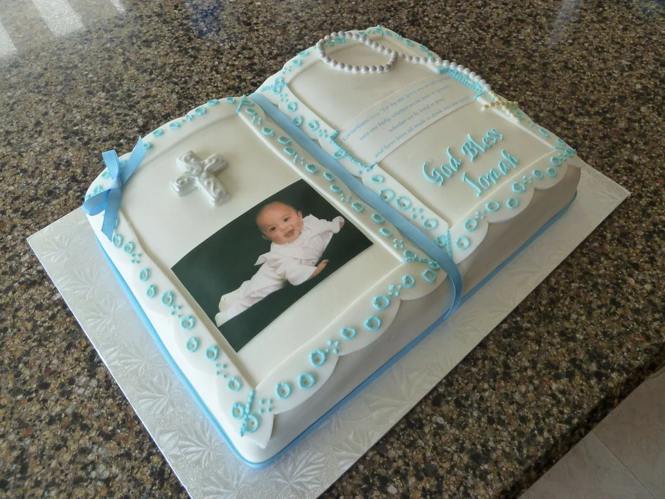 Торт на крестины для мальчика прямоугольный