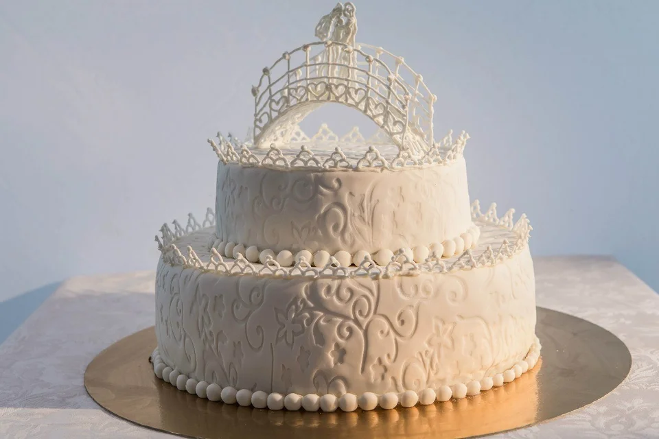 Свадебный торт в стиле ламбет