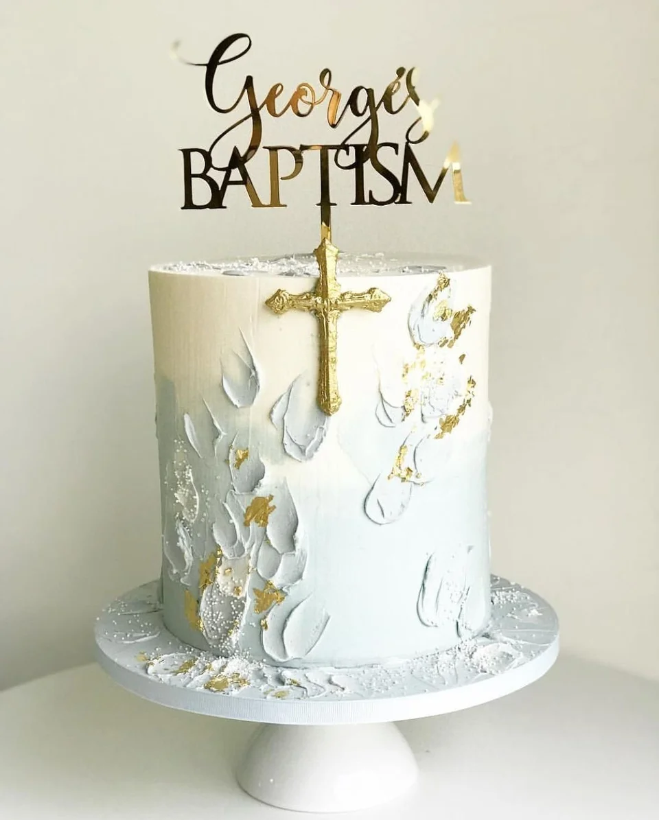 Торт на крещение минимализм