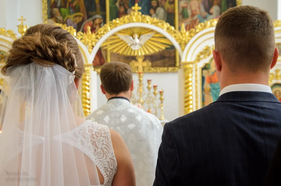 Фата на венчание в церкви