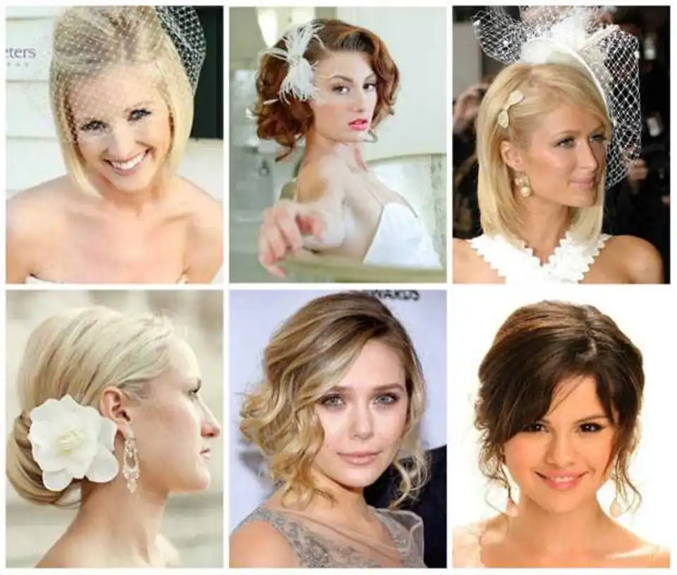 Прическа невесты на короткие волосы