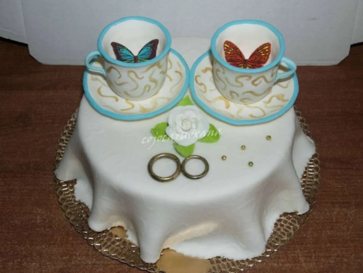 Торт на двойную годовщину свадьбы