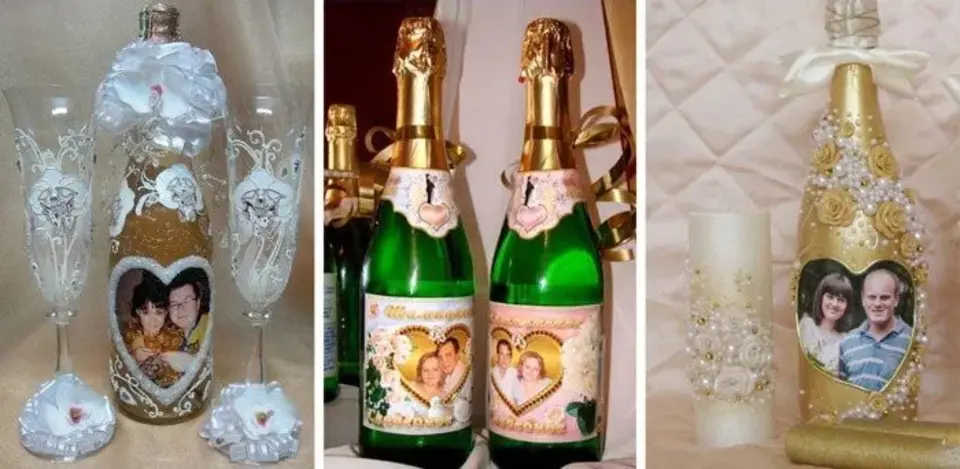Шампанское с фотографией на свадьбу