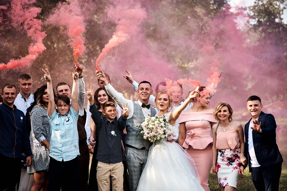 Свадьба в стиле розовый дым