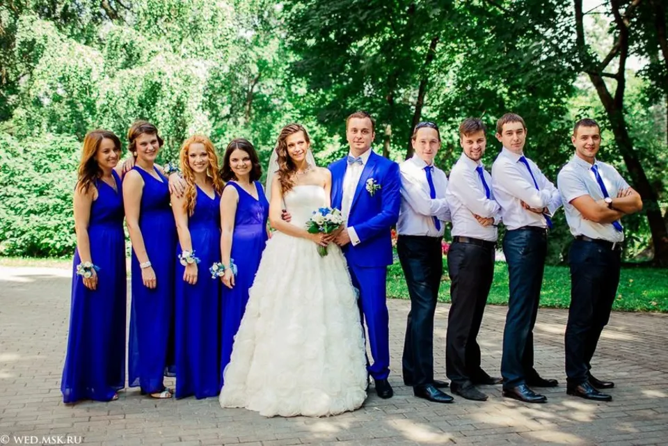 Свадьба в бело синем цвете