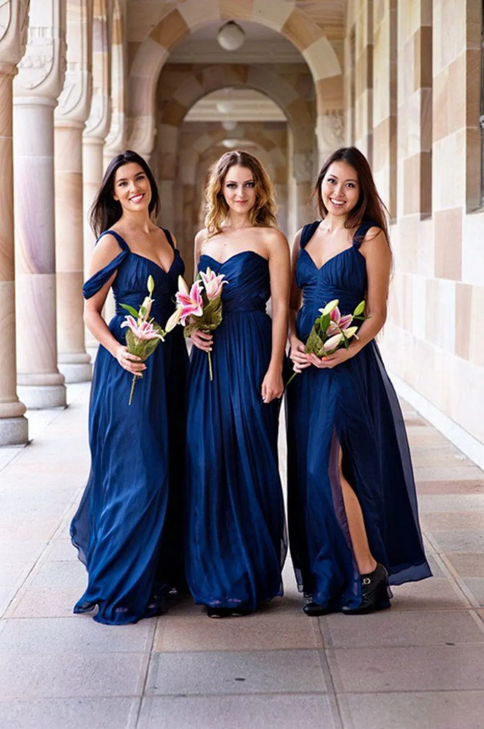 Синее платье на свадьбу для подружки невесты