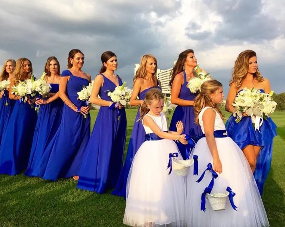 Платья синего цвета на свадьбу