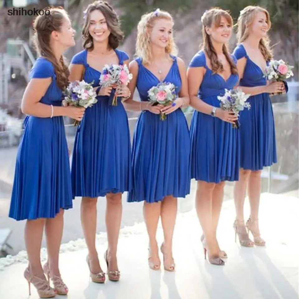 Платье подружки невесты синего цвета