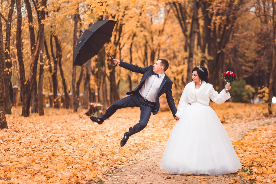 Идеи для свадебной фотосессии осенью