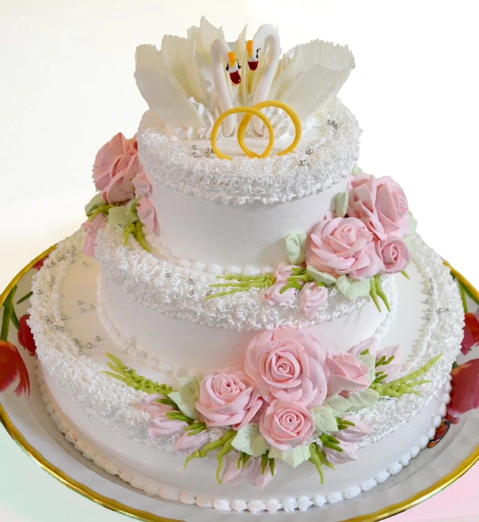 Торт свадебный двухъярусный