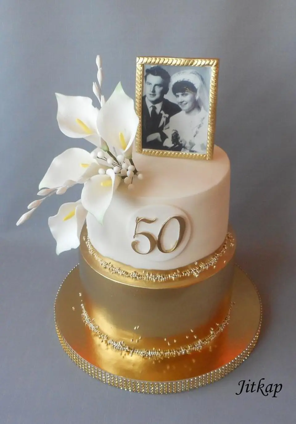 Торт Золотая свадьба 50