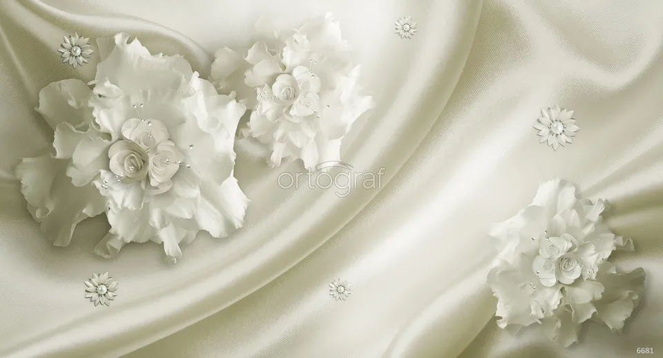 Фотообои 3д белые цветы