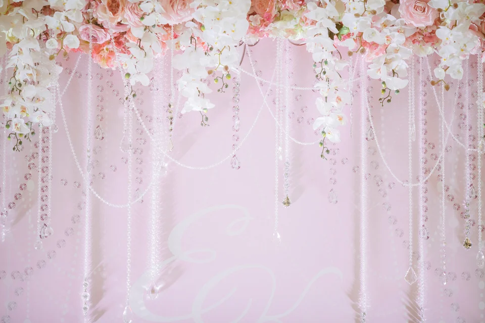 Свадебный фон цветы шторы