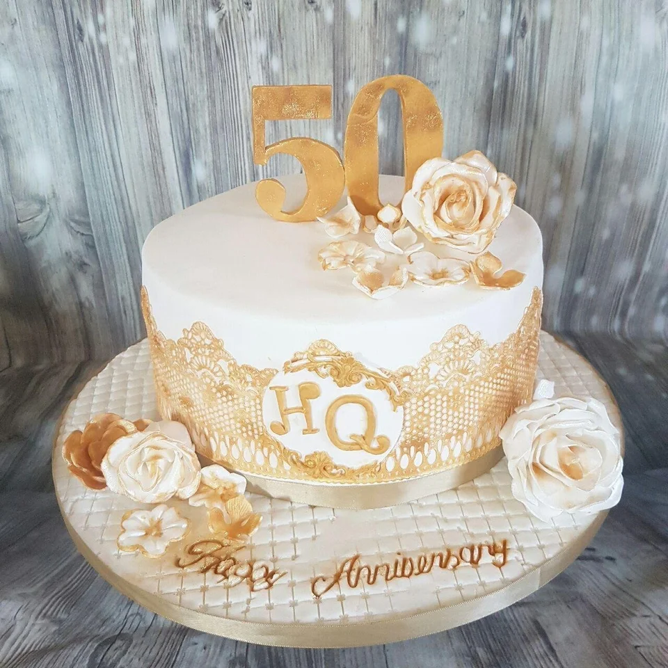 Торт золотая свадьба 50