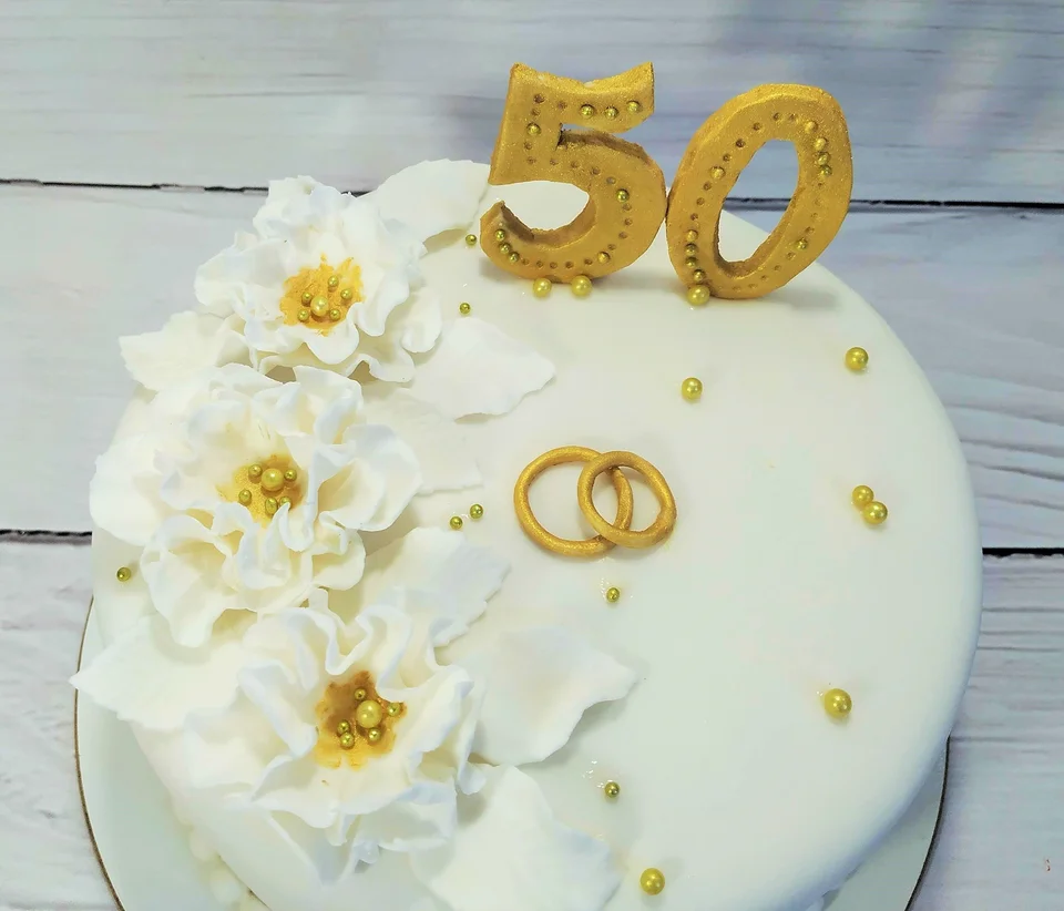 Торт 50 лет золотая свадьба