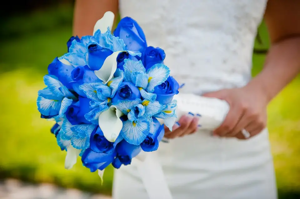 Свадебный букет синий
