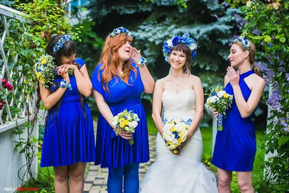 Синее платье на свадьбу