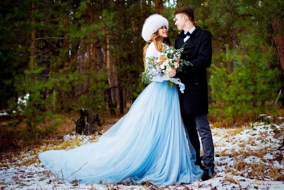 Зимний свадебный образ
