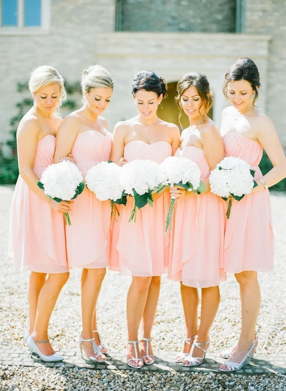 Платье персикового цвета для подружек невесты