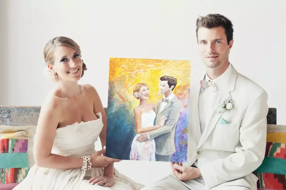 Картина на свадьбу молодоженам на холсте