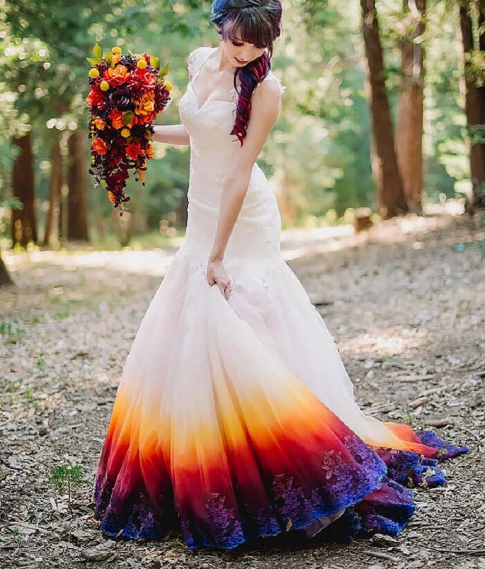 Свадебное платье цветное
