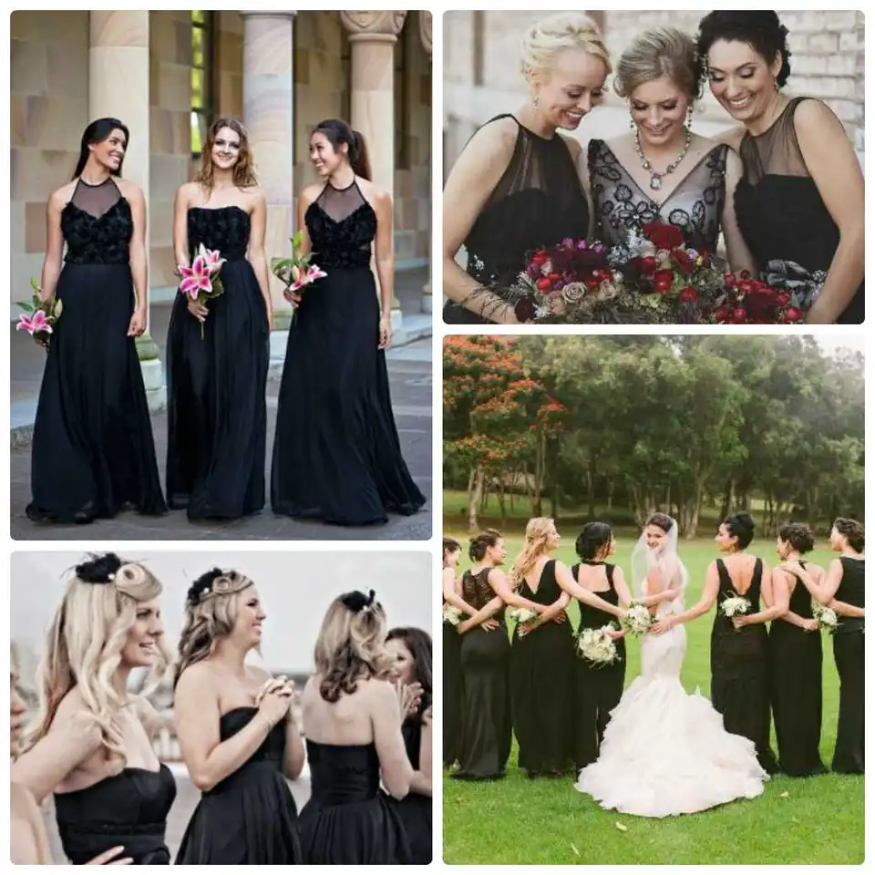 Подружки невесты в черном цвете