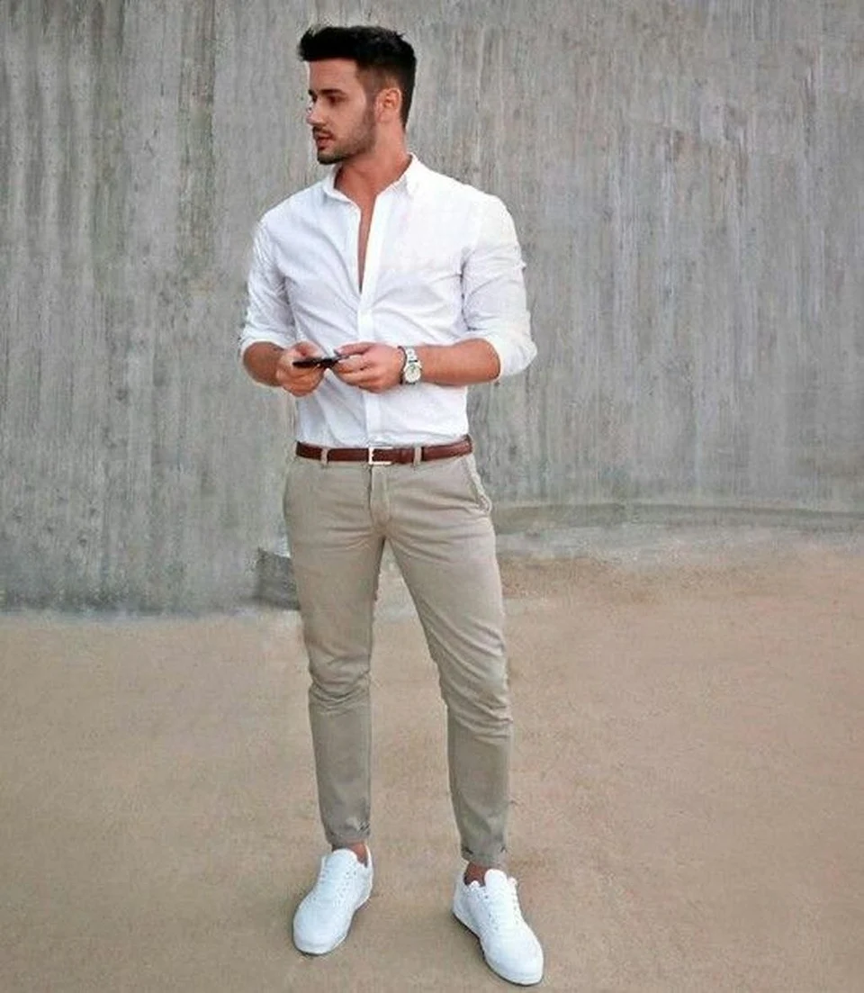 Бежевые брюки мужские стиль
