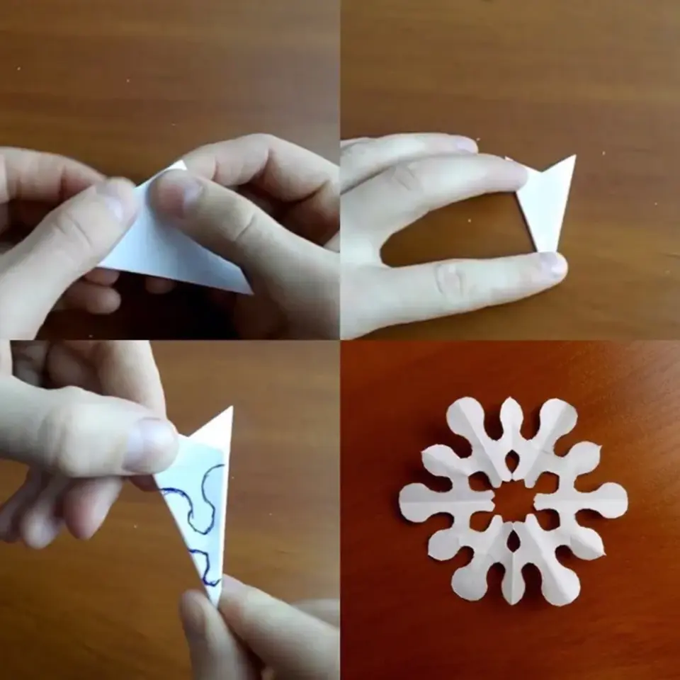 Круглые снежинки из бумаги