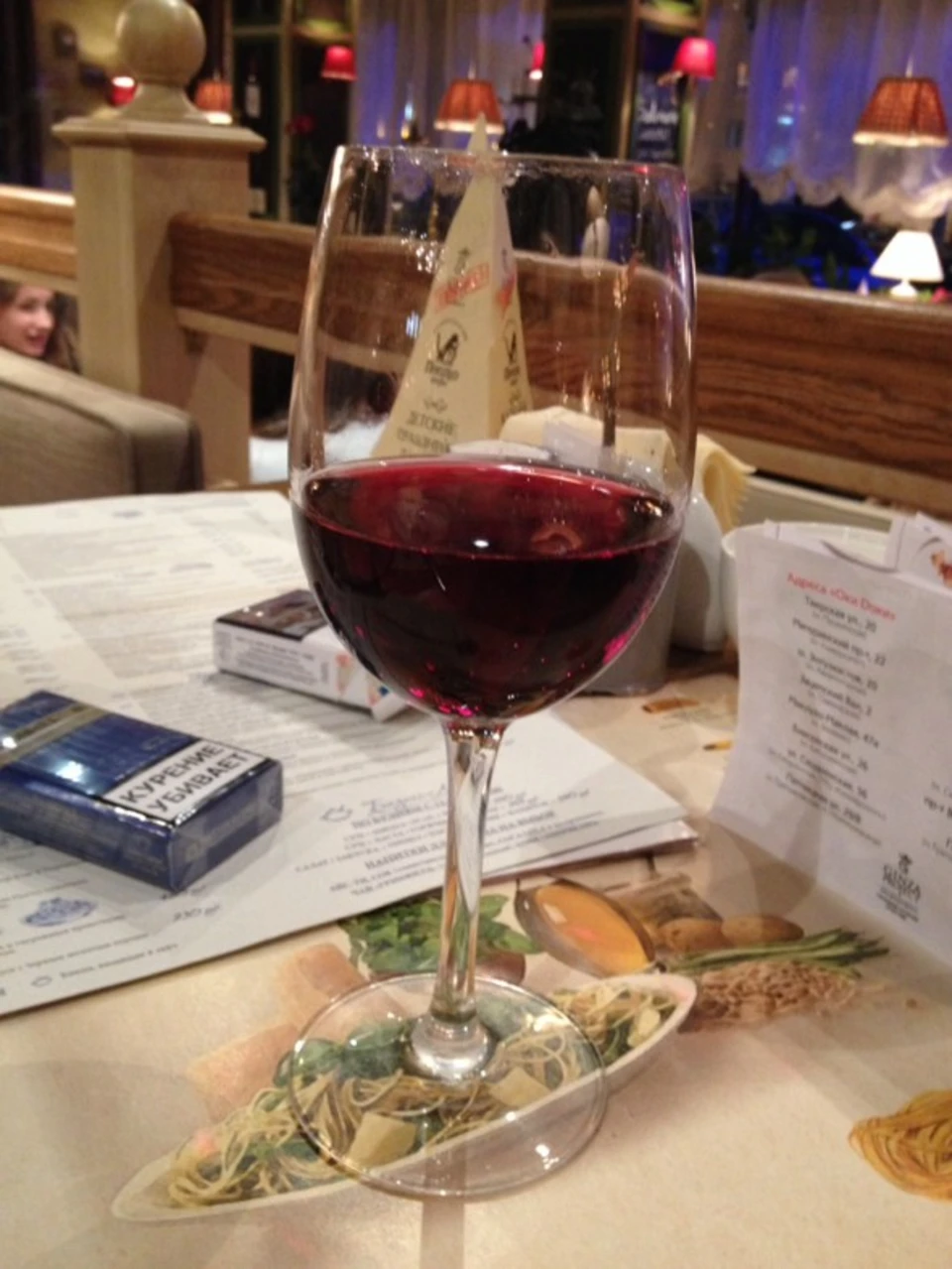 вино в ресторане