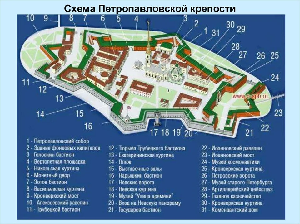 Петропавловская крепость карта