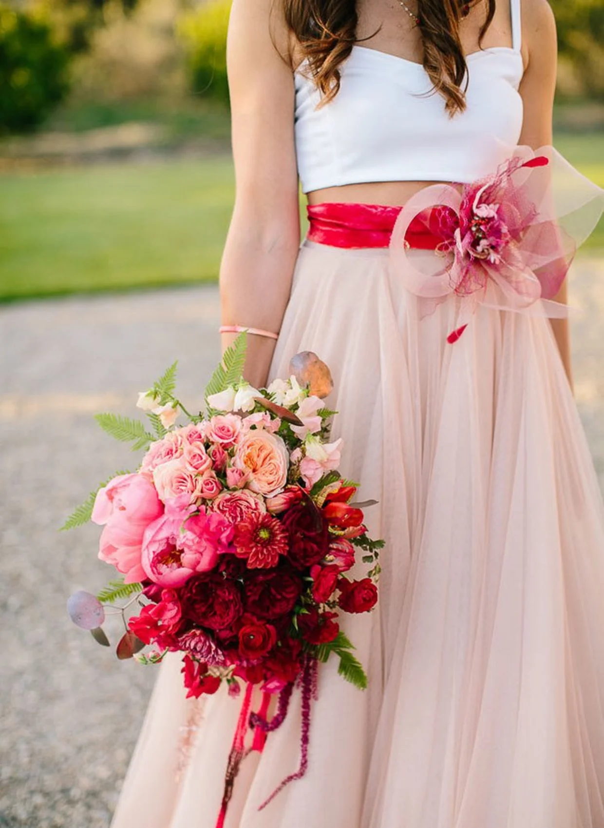 Букет невесты к розовому платью