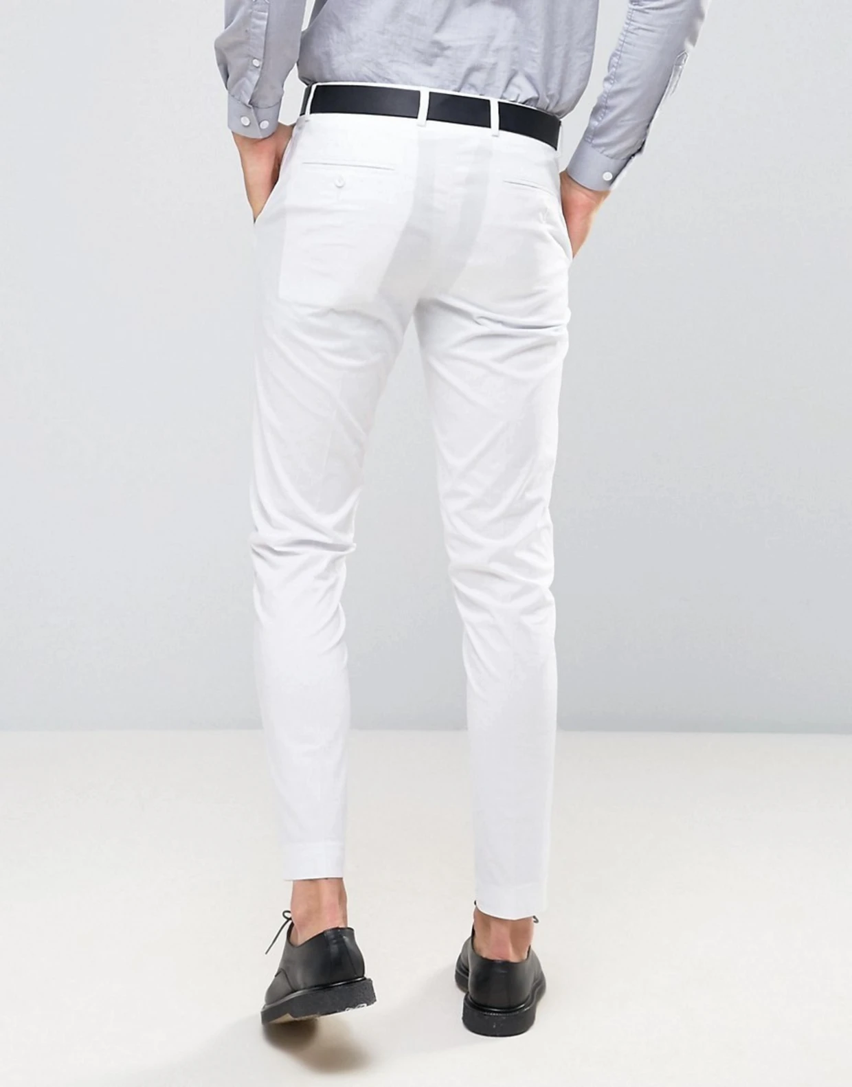 Белые брюки мужские зауженные классические