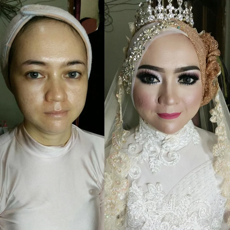 Невесты до и после макияжа