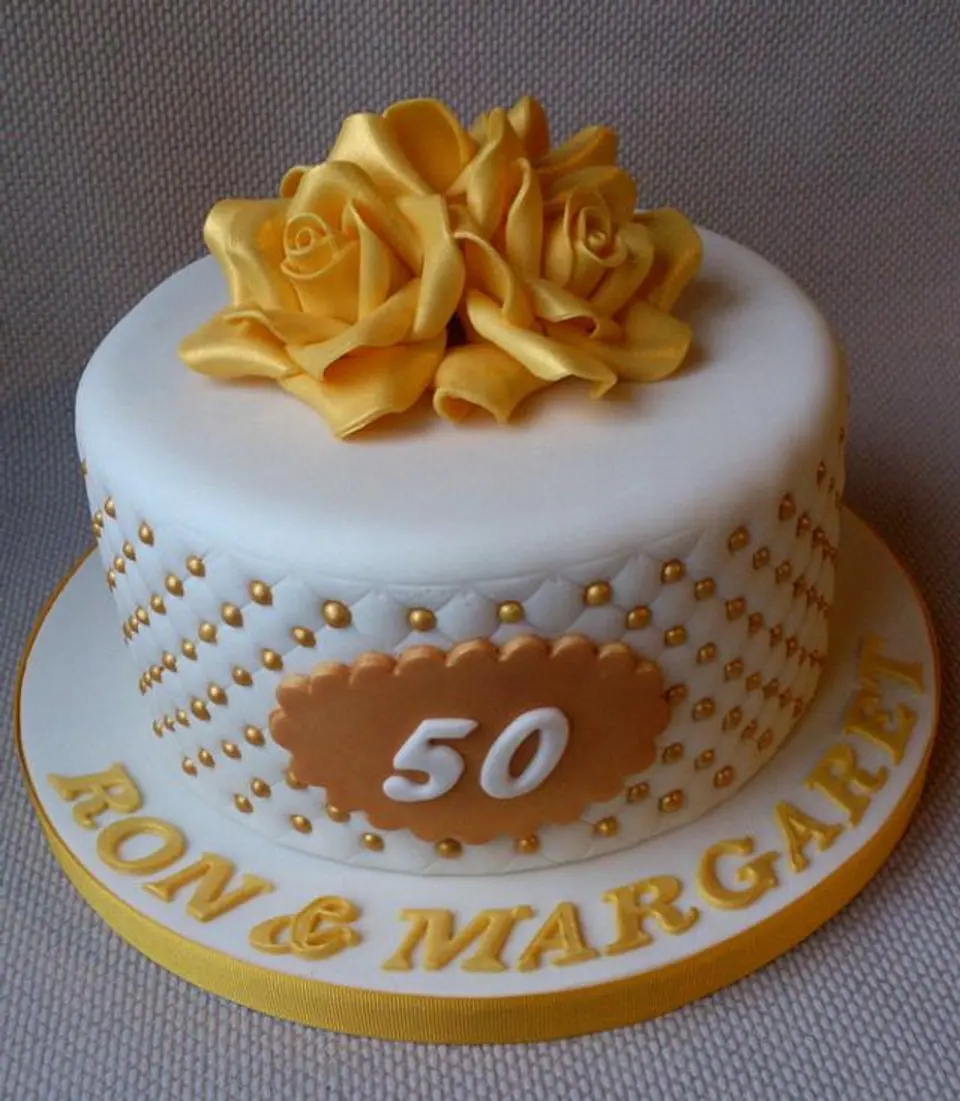 Торт золотая свадьба 50