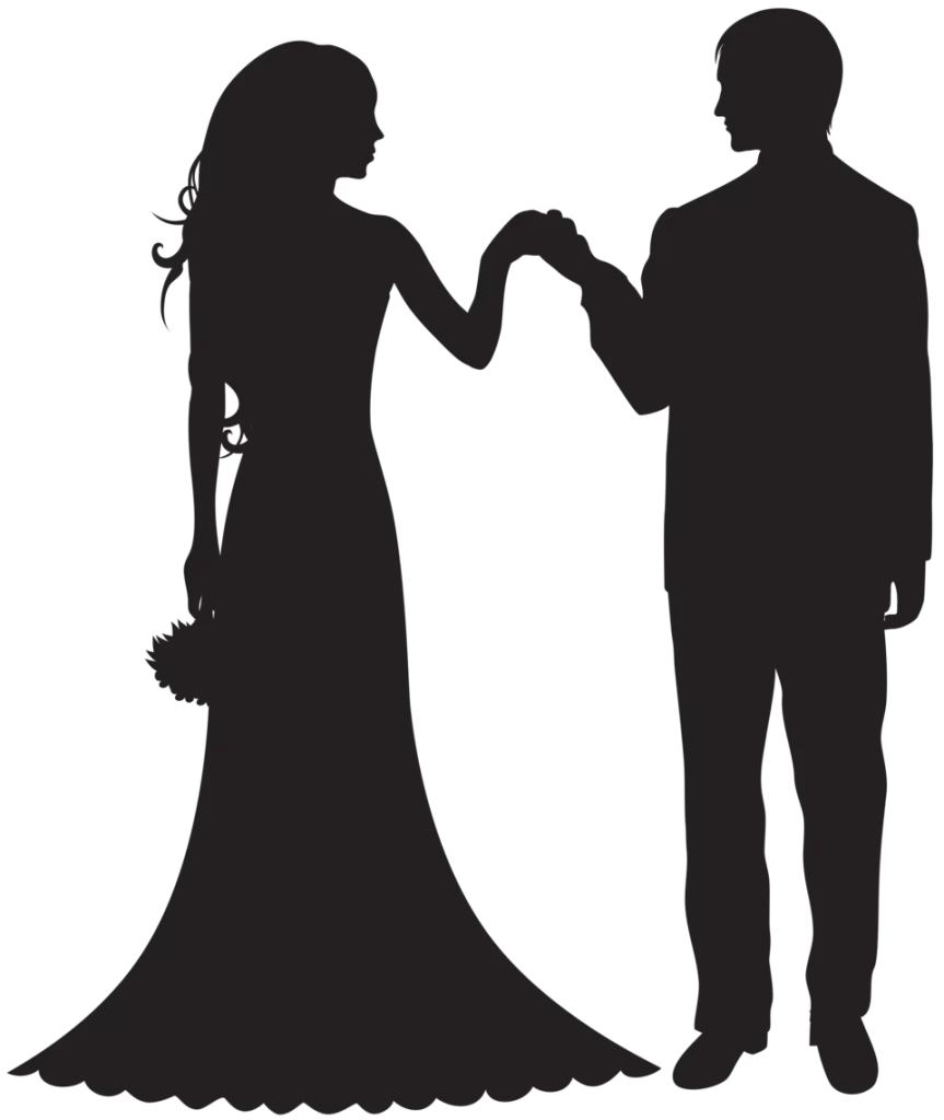 Трафарет жених и невеста