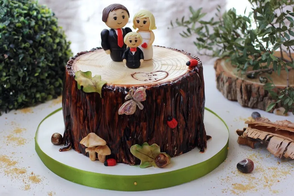 Торт деревянная свадьба