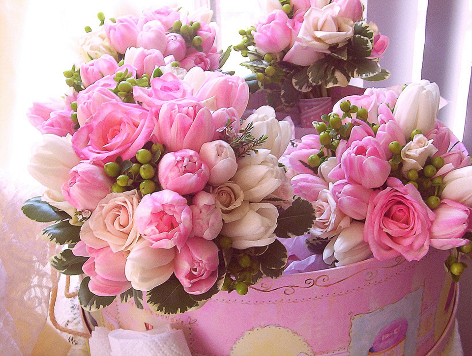Нежный букет цветов на день рождения
