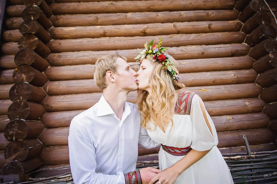 Свадебное платье в славянском стиле