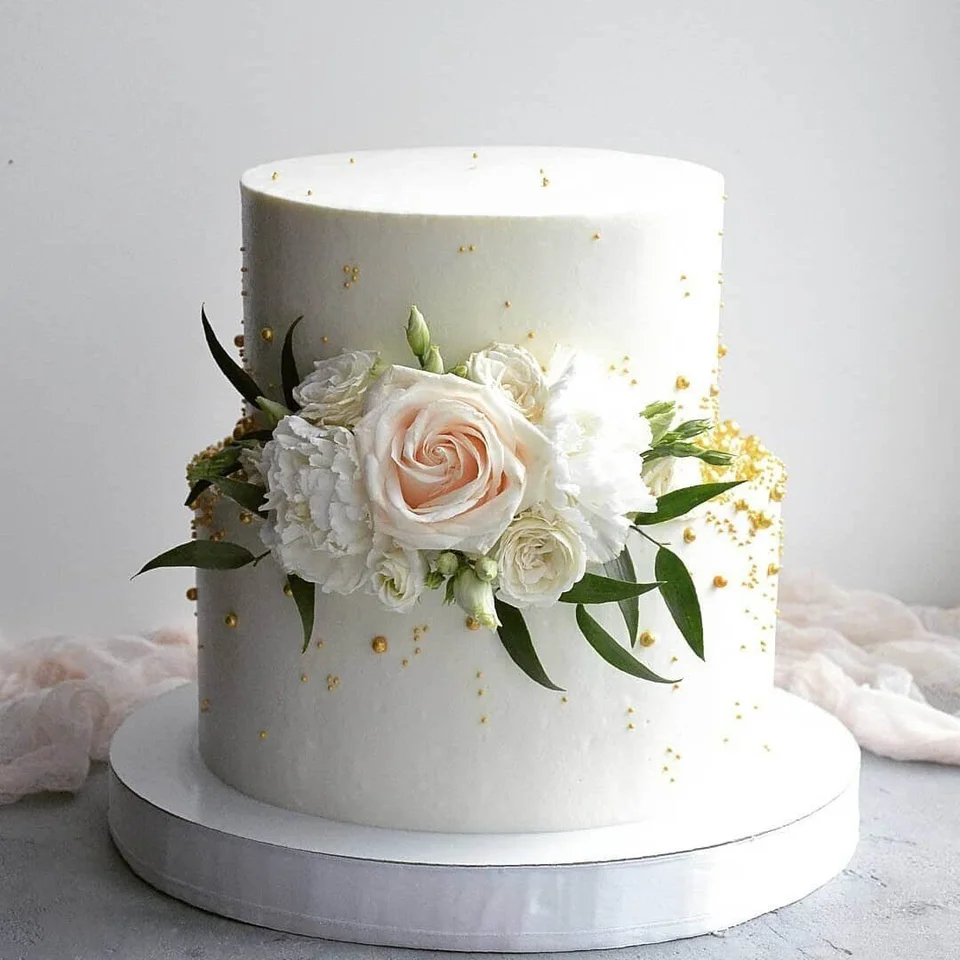 Свадебные одноярусные торты
