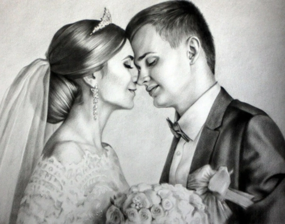 Свадьба рисунок карандашом