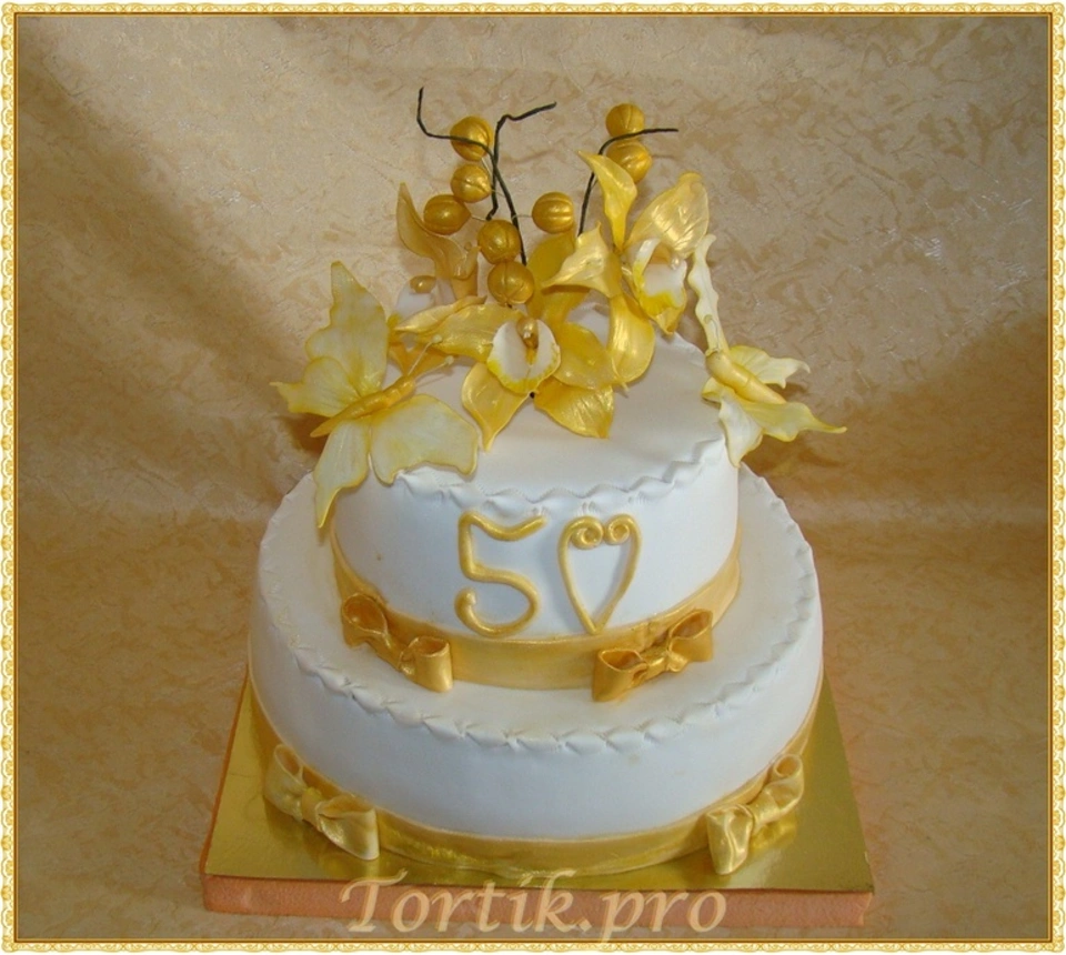 Торт золотая свадьба